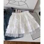 ショッピングティアード スカート リボン付レースティアードミニSK