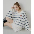 ショッピングボーダー ニット セーター Vネックボーダールーズニット レディース