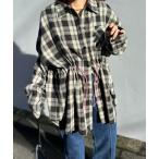 ショッピングネルシャツ 「mi via loca」 長袖ネルシャツ FREE ブラック レディース