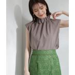 「N.（N. Natural Beauty Basic）」 半袖ブラウス MEDIUM グレイッシュベージュ レディース