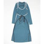 「DIESEL BLACK GOLD」 長袖ワンピース LARGE ブルー レディース