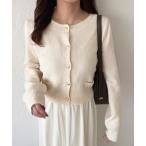 カーディガン 金ボタンカーディガン レディース