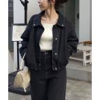 ショッピングラウンド ブルゾン アウター 「サイズ展開あり」ラウンドデニムブルゾン レディース