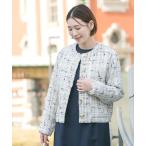ショッピングツイード ジャケット ノーカラージャケット 「WEB限定」ツイードノーカラージャケット レディース