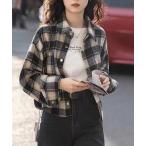 ショッピングネルシャツ ブラウス シャツ ショート丈チェックネルシャツ レディース