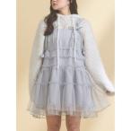 ショッピングノースリーブ ワンピース チュールドロストミニキャミワンピース