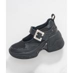 スニーカー ビジューバックル 厚底メリージェーンスニーカー レディース