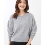 ニット セーター 「選べる5色／ゆったりシルエット」Vネックスパンコールニット レディース
