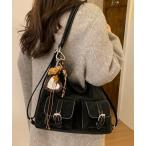 ショッピング通勤用 ショルダーバッグ バッグ Y2K チャーム付き大容量バッグ ショルダーバッグ＆斜め掛けバッグ デイリー＆通勤用/3WAY レディース