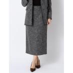 ショッピング柄 スカート ロングタイトスカート ウォッシャブル ストレッチ スラブシャンブレー 織柄 anysy