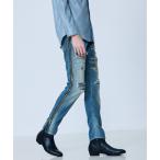 ショッピングダメージ ジーンズ 「サイドジップ」ダメージ スキニー デニム メンズ レディース