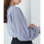 ショッピングパール ニット セーター パールチュールスリーブニット レディース