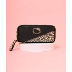 ポーチ キティ合皮ヒョウ柄フレームプレート多機能ポーチ キッズ 子供 女の子