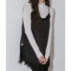 キャミソール サテンレースレイヤードキャミソール