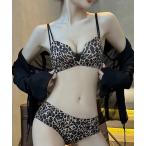 ブラジャー ショーツセット 無地 レオパード シームレス ブラ ショーツ culu552