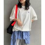 ショッピングtシャツ レディース 半袖 tシャツ 「WEB先行予約」「FRED PERRY/フレッドペリー」 別注 ワンポイントロゴ刺繍 ポンチドローコードTシャツ レディース メンズ