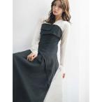 ショッピングラップ ワンピース 異素材ドッキングラップワンピース