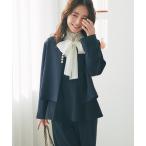 ジャケット テーラードジャケット 「お上品パール」ダブルクロスフロントパールジャケット レディース