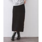 スカート ジャカード編みニットナロースカート「洗える」