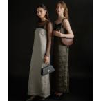 ドレス Layered look jacquard dress