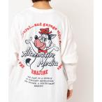 tシャツ M2619 ウルフプリントロンT レディース