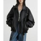 レザージャケット ライダース ビックシルエットライダースジャケット レディース