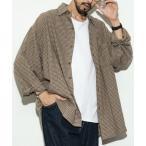 「HINSON」 長袖ネルシャツ LARGE ブラウン メンズ