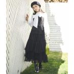 「AND COUTURE」 半袖ワンピース FREE ブラック レディース