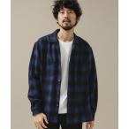 「NANO universe」 長袖ネルシャツ S ネイビー メンズ