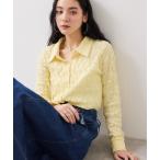 カーディガン ストレッチレースジャガード衿付きカーディガン レディース