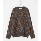 セーター ニット FORK＆SPOON　アーガイルプルオーバーニット メンズ