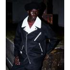 ブルゾン アウター Schott×DICKIES/ショット×ディッキーズ/LEATHER COMB. DOUBLE RIDERS/レザーコンビ ダブル