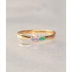 指輪 リング 「WEB限定」K18vermeil ニュアンスペアシェイプ バイカラー 天然石リング レディース