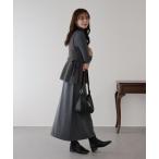 ショッピングニットワンピース ワンピース サイドリボンペプラムシャギーベスト＆ニットワンピース セット