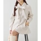 ステンカラーコート コート リボンミドルコート/SMサイズあり レディース