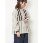 ショッピングバンド ブラウス シャツ フリルバンドカラーブラウス レディース