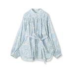 ショッピングローン ブラウス シャツ コットンローンプリント シャーリングチュニックブラウス レディース