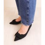 ショッピングパンプス パンプス ビッグリボン　ポインテッドトゥパンプス