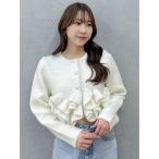 ジャケット ノーカラージャケット ヘムフリルニットジャケット レディース
