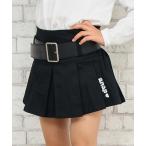 スカート ベルト 付 プリーツ スカ�