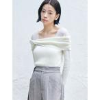ショッピングコンビ ニット セーター チュールコンビオフショルニットプルオーバー レディース