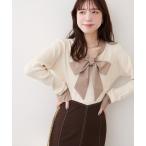 ニット セーター リボンタイラメニット レディース