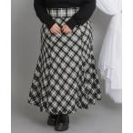 スカート 「4L-6L」ラメツイードチェックマーメイドスカート