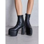 ブーツ バルキーショートブーツ レディース