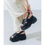 サンダル 「XS-LLサイズ展開・柔らかい」厚底パデットクロスサンダル JA5966 レディース