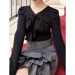 ニット セーター ボウタイニットトップス レディース