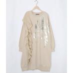 ショッピングフリル ワンピース 553278：箔プリントシャンデリア フリル裏毛ワンピース