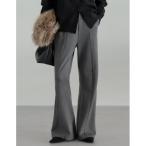 ショッピングスウェード パンツ 「低身長/高身長サイズ有」スウェードポンチキックフレアパンツ レディース