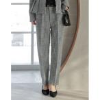 スラックス パンツ 「低身長/高身長サイズ有」モノトーンツイードテーパードパンツ レディース