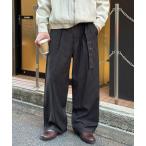 ショッピングスタッズ パンツ ベルト付きピンストライプスタッズワイドスラックス メンズ